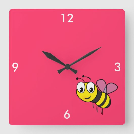 Bumble Bee, Buzz Vierkante Klok (Voorkant)