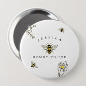 Bumble bee buzzy bijen mama naar bij ronde button 4,0 cm (Voorkant /achterkant)