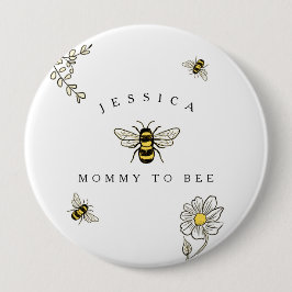 Bumble bee buzzy bijen mama naar bij ronde button 4,0 cm