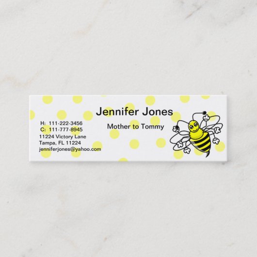 Bumble Bee Calling Card Contactkaartje (Voorkant)