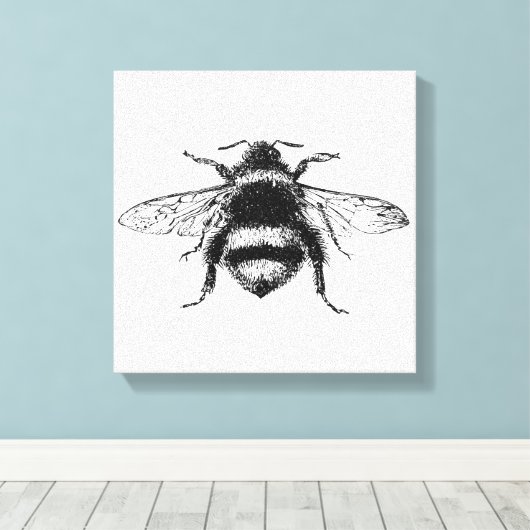 Bumble Bee Canvas Print (Insitu (Houten vloer))
