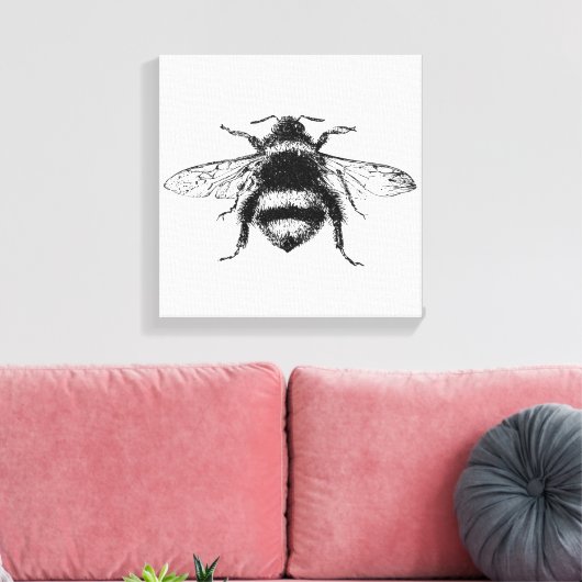 Bumble Bee Canvas Print (Insitu (Woonkamer))