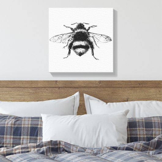 Bumble Bee Canvas Print (Insitu (Slaapkamer))