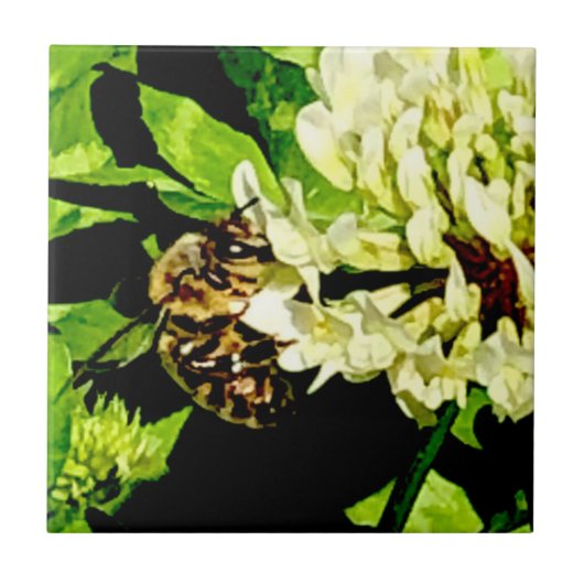 Bumble Bee Ceramic Tile Tegeltje (Voorkant)