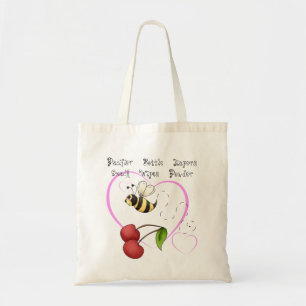 Bumble bee Cherry roze Heart Baby Tote Bag