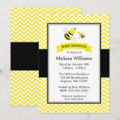 Bumble Bee Chevron Baby Douche Uitnodigingen (Voorkant / Achterkant)