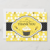 Bumble Bee Cupcake Hartelijk dank Bedankkaart (Voorkant)