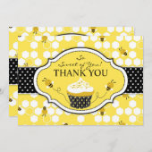 Bumble Bee Cupcake Hartelijk dank Bedankkaart (Voorkant / Achterkant)