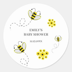 Bumble Bee Custom Baby shower Classic Ronde Sticke Ronde Sticker