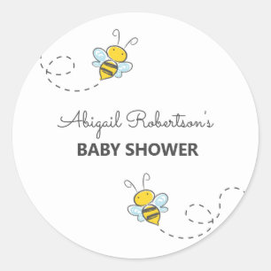 Bumble Bee Custom Baby shower Classic Ronde Sticke Ronde Sticker