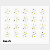 Bumble Bee Custom Baby shower Classic Ronde Sticke Sticker (Vel)