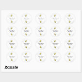 Bumble Bee Custom Baby shower Ronde Sticker (Vel)