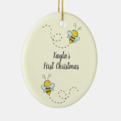 Bumble Bee Custom First Kerstkeramische versiering Keramisch Ornament (Rechts)