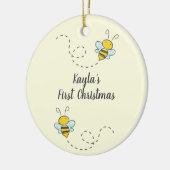 Bumble Bee Custom First Kerstkeramische versiering Keramisch Ornament (Links)