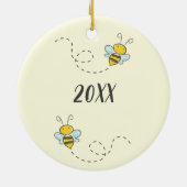 Bumble Bee Custom First Kerstkeramische versiering Keramisch Ornament (Achterkant)