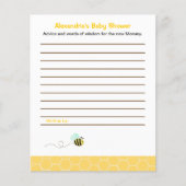 Bumble bee Custom Flyer Baby shower Advice Kaarten (Voorkant)
