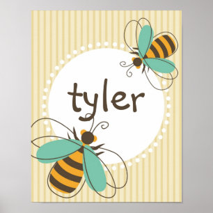 Bumble bee Custom Name Kind Poster
