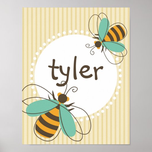 Bumble bee Custom Name Kind Poster (Voorkant)