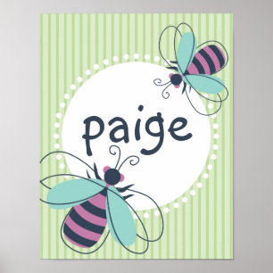 Bumble bee Custom Name Kind Poster