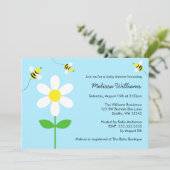 Bumble Bee Daisy Baby Shower Invitations Kaart (Staand voorkant)