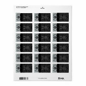 Bumble Bee Damask Adresetiketten - Etiket (Full Sheet)