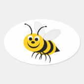 Bumble Bee Design Ovale Sticker (Voorkant)