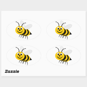 Bumble Bee Design Ovale Sticker