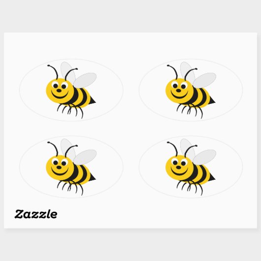 Bumble Bee Design Ovale Sticker (Vel)