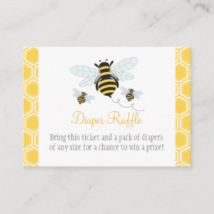 Bumble bee Diaper Raffle Ticket Informatiekaartje