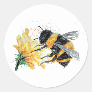 Bumble Bee die polen verzamelt Ronde Sticker