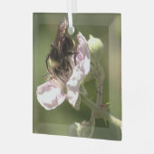 Bumble Bee die stuifmeel verzamelt Glass Ornament (Voorkant links)