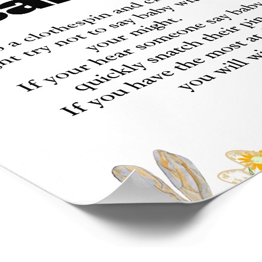 Bumble Bee 'don't say baby' feestbord Poster (Hoek)