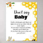 Bumble Bee 'don't say baby' feestbord Poster (Voorkant)