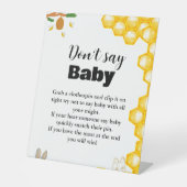 Bumble Bee 'don't say baby' feestbord Reclamebord Met Voetstuk (Voorkant)