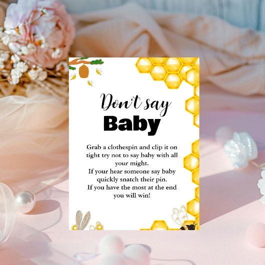 Bumble Bee 'don't say baby' feestbord Reclamebord Met Voetstuk