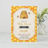 Bumble bee douche verjaardagsuitnodiging kaart (Staand voorkant)