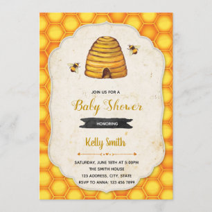 Bumble bee douche verjaardagsuitnodiging kaart