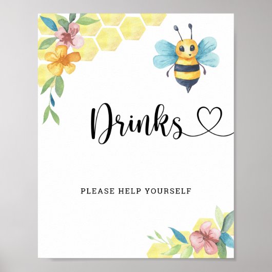 Bumble Bee - Drinken helpen jezelf Poster (Voorkant)