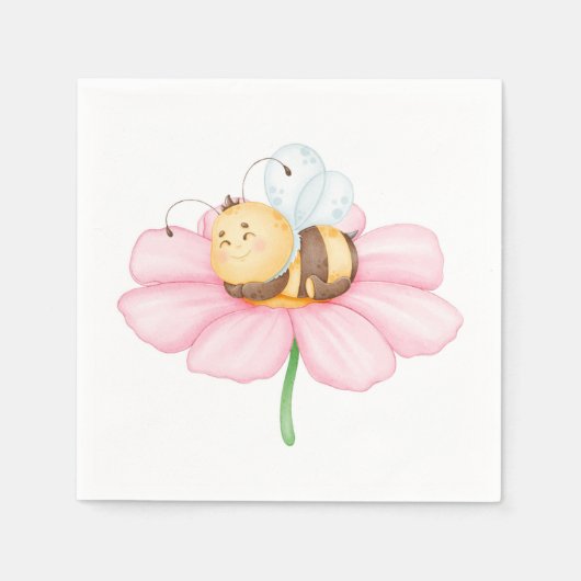 Bumble Bee. en Bloem Servet (Voorkant)