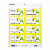Bumble Bee en Clover Etiketten (Full Sheet)