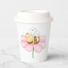 Bumble Bee en Flower Paper Cups Papieren Bekers