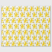 Bumble Bee en Honingraat Patroon Cadeaupapier (Vlak)