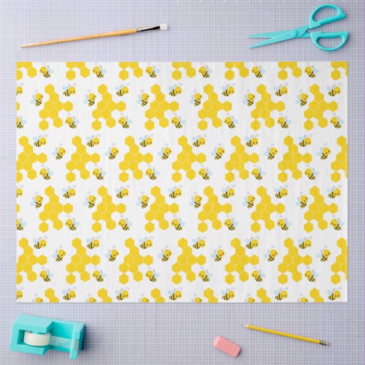 Bumble Bee en Honingraat Patroon Tissuepapier (Craft)
