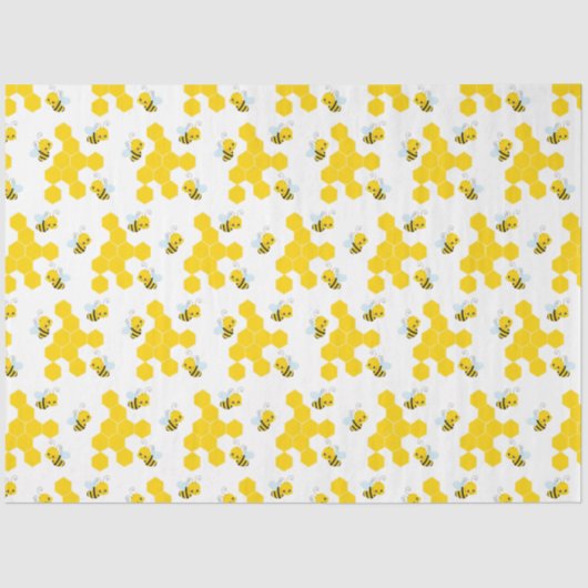 Bumble Bee en Honingraat Patroon Tissuepapier (Voorkant)