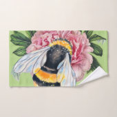 Bumble bee en Peony Bad Handdoek (Handdoek)