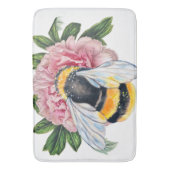 Bumble bee en Peony Badmat (Voorkant Verticaal)