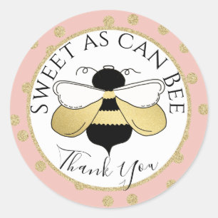 Bumble Bee en Polka Dots Bedankt Ronde Sticker