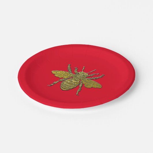 Bumble Bee en Uw kleur Papieren Bordje (Gekanteld)