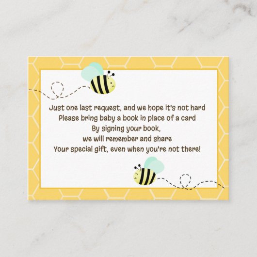 Bumble Bee Enclosure Book Request Cards Informatiekaartje (Voorkant)