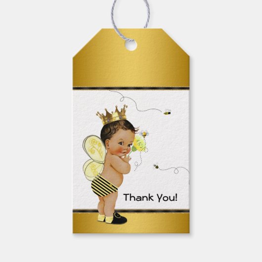 Bumble Bee Etnische Jongen Baby shower Cadeaulabel (Voorkant)